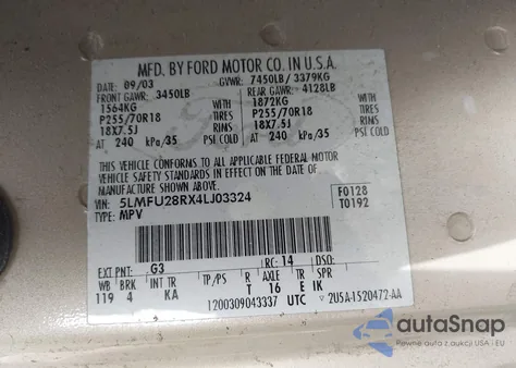 2004 Lincoln Navigator from USA, damaged, VIN 5LMFU28RX4LJ03324